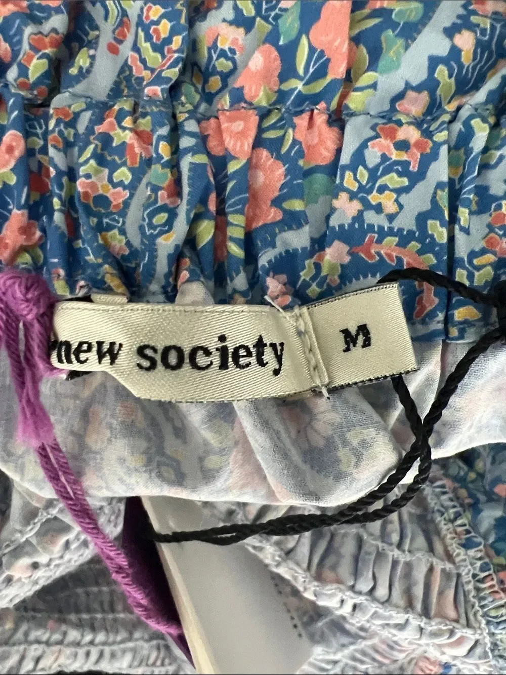 The New Society Albertina Girls Dress in Liberty Floral Print Blue/Pink Size M